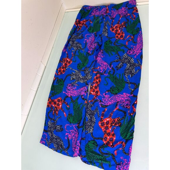 Anthropologie Pants Womens Medium M Animal Print Drawstrings Wide Leg Boho - Picture 2 of 10